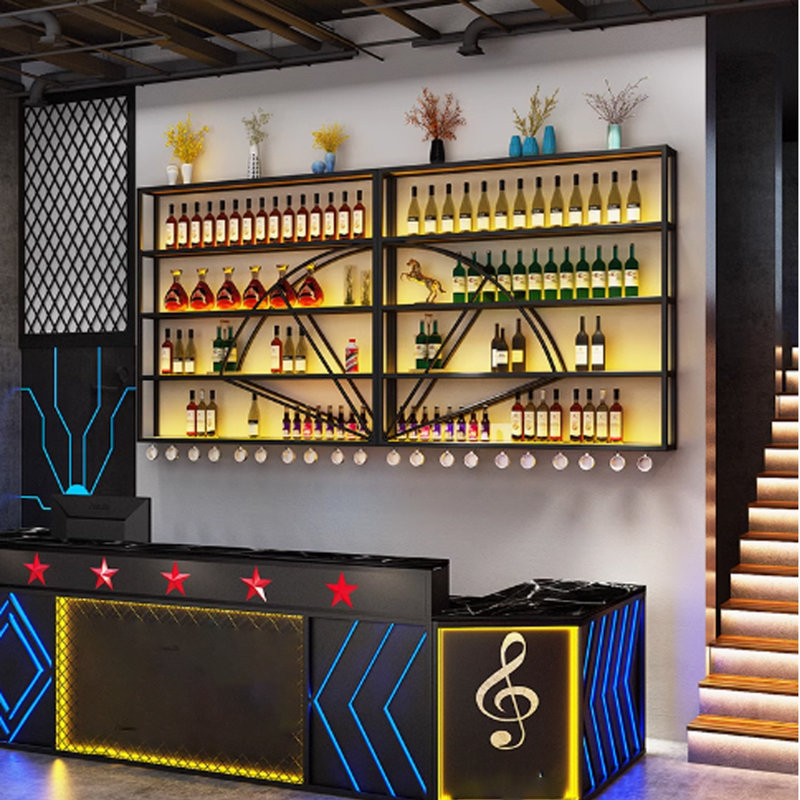 Creative Fan Wine Rack, Black, 47.2" H x 94.4" W x 7.8" D
