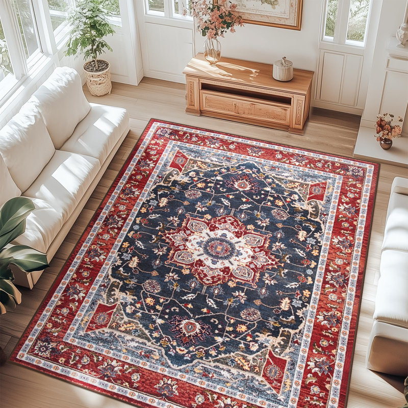 Wymond  Large Tranditional Rugs Living Room Rug Washable Bedroom Rug Non-Slip Colorful Vintage Accent Floor Carpet For Home Decor