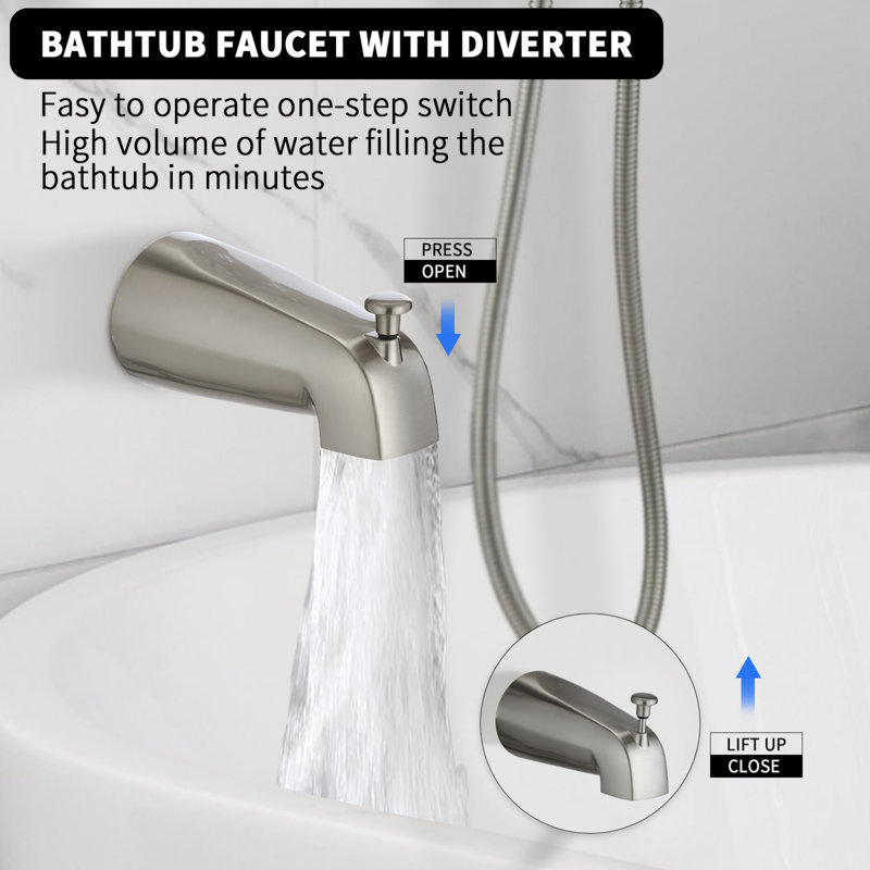 Modern And Stylish Multifunctional Shower Combination 7-spray, Brushed Nickel