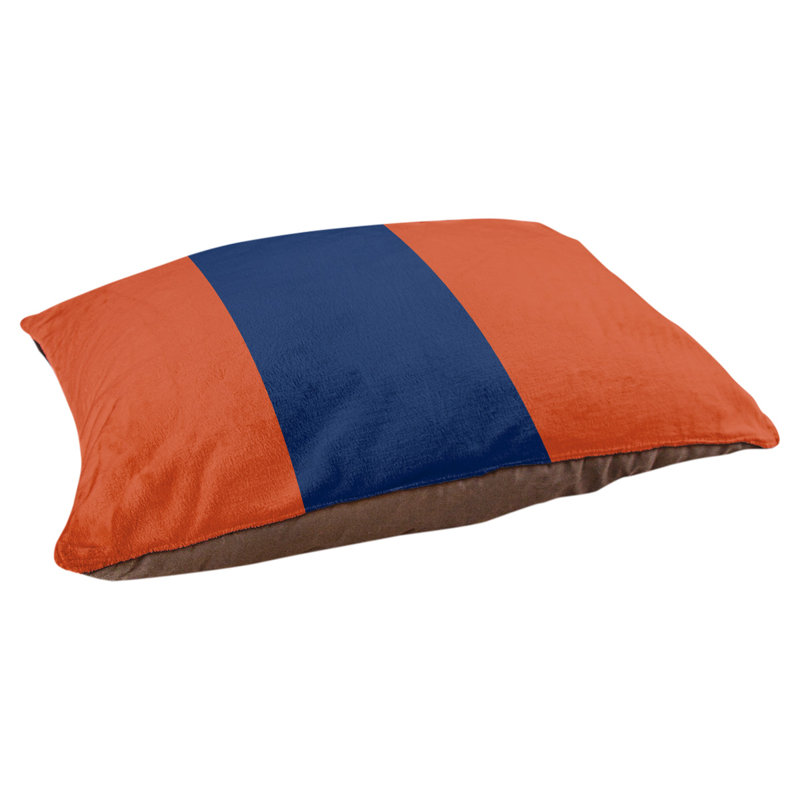 Coussin pour chien hockey Las Vegas, Grand (l 50 po x P 40 po x H 17 po), Bleu marine / orange / bleu marine
