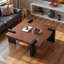 Table basse en panneau de fibres à densité moyenne de couleur noyer