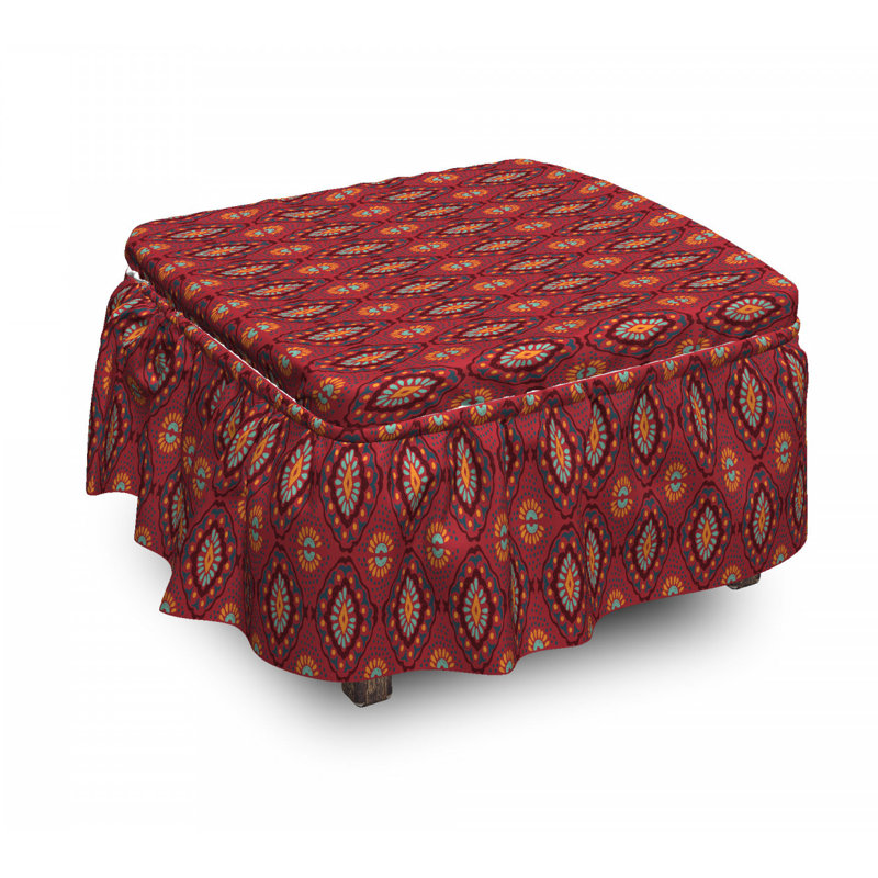 Housse pour repose-pieds motif géométrique ikat