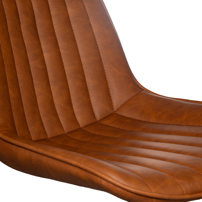 Tabouret pivotant à hauteur réglable Carlaya, Brun caramel / noir