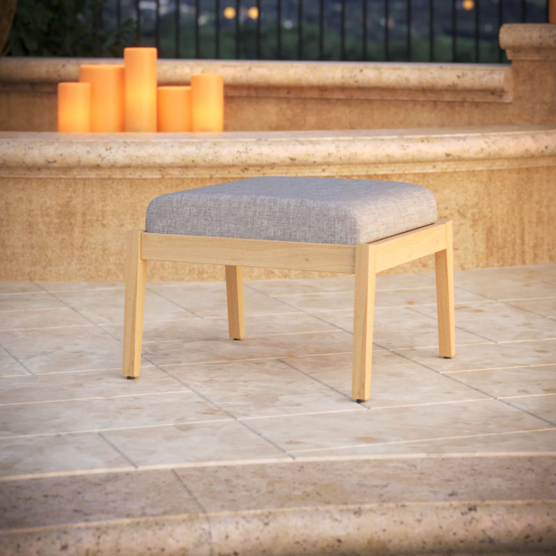 Sunbrella® Outdoor Ottoman Cushion, Sunbrella® Canvas Granite, 4" H x 22" W x 20" D