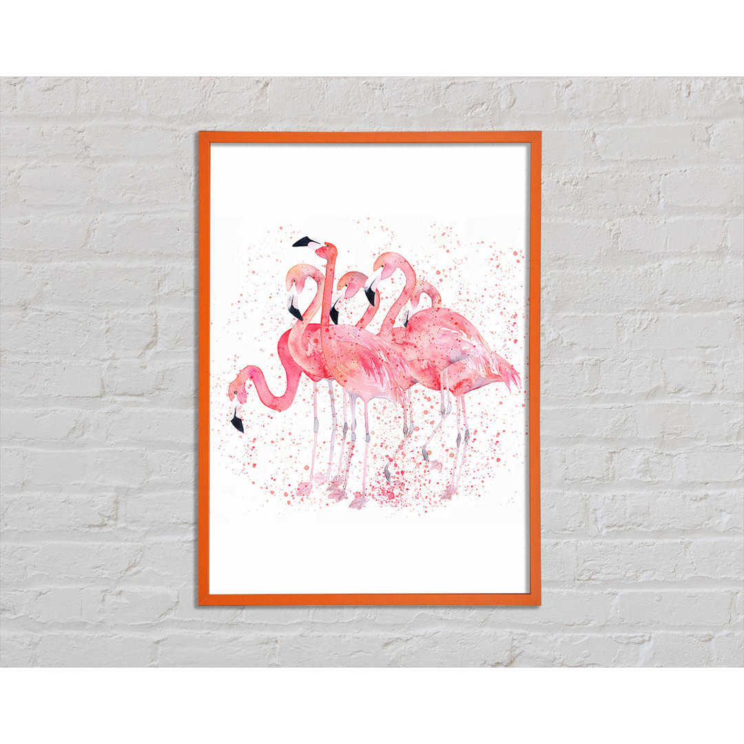 Aleks Rosa Flamingo Splash - Druck