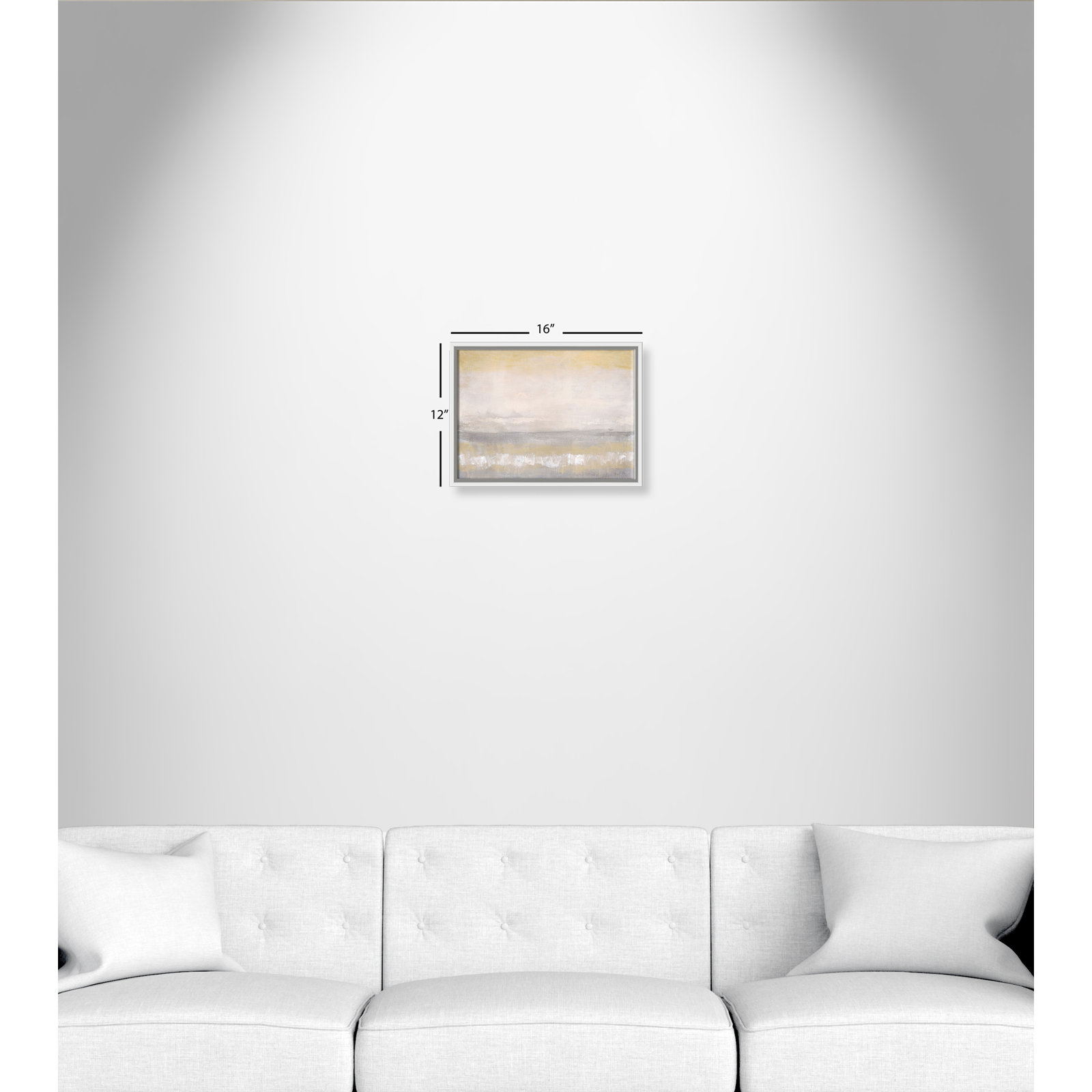Willadeene "Morning Calm 2" Painting, White Framed, 12" H x 16" W x 2" D