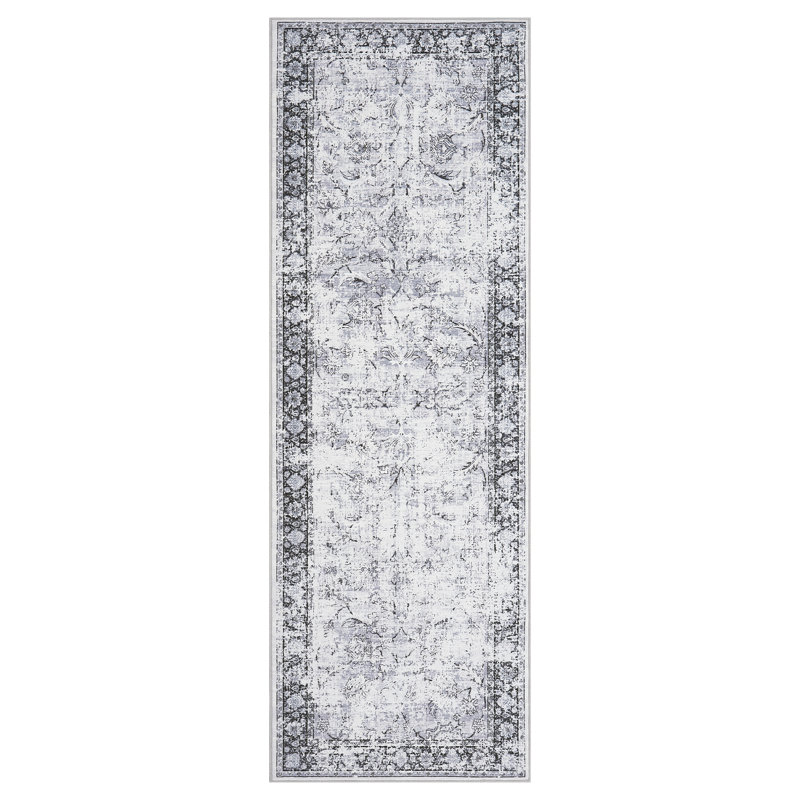 Machine Washable Rug Oriental Non-Slip Area Rug for Living Room Low-Pile Rug Indoor Floor Cover for Bedroom Dining Room Hallway Kitchen Office