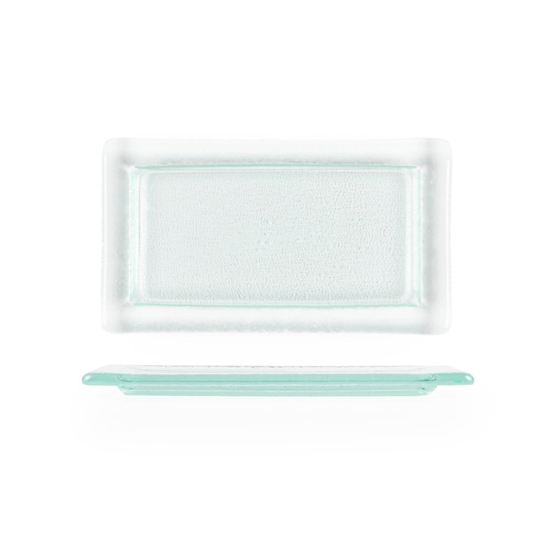 Glass Dinnerware 13" x 8" x h:0.5" Rectangular Clear Glass Platter