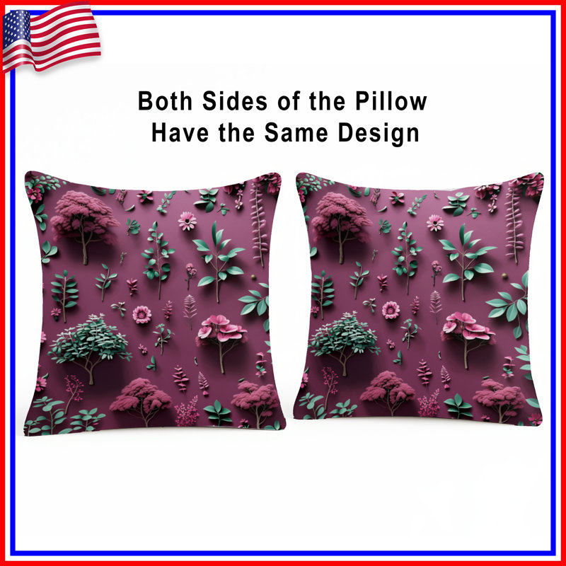 Coussin Floral, 16 po x 16 po
