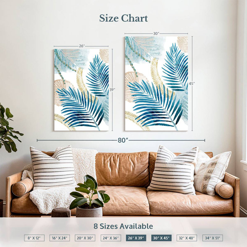 Harnek Bluish Palm II, 39" H x 26" W