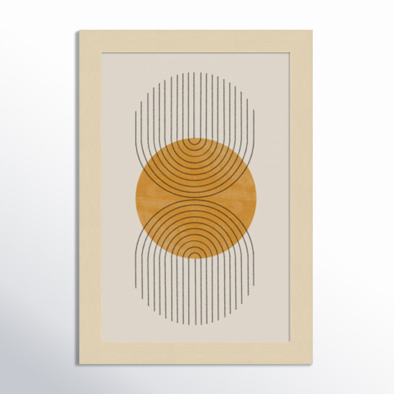 Perfect Point Yellow by The MIUUS STUDIO, 13" H x 9" W x 1" D, Brown Framed