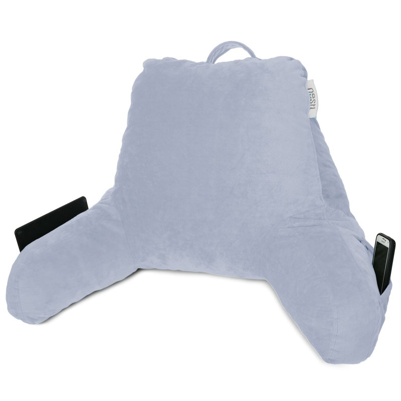 Nestl Reading Back Pillow For Reading & Bed Rest, 17" H x 31" W x 12" D, Ice Blue