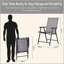 Ensemble de 2 chaises de patio pliantes, chaises de patio extérieures empilables avec accoudoirs pour la pelouse, le camping, la salle à manger, la plage, la structure en métal, sans assemblage