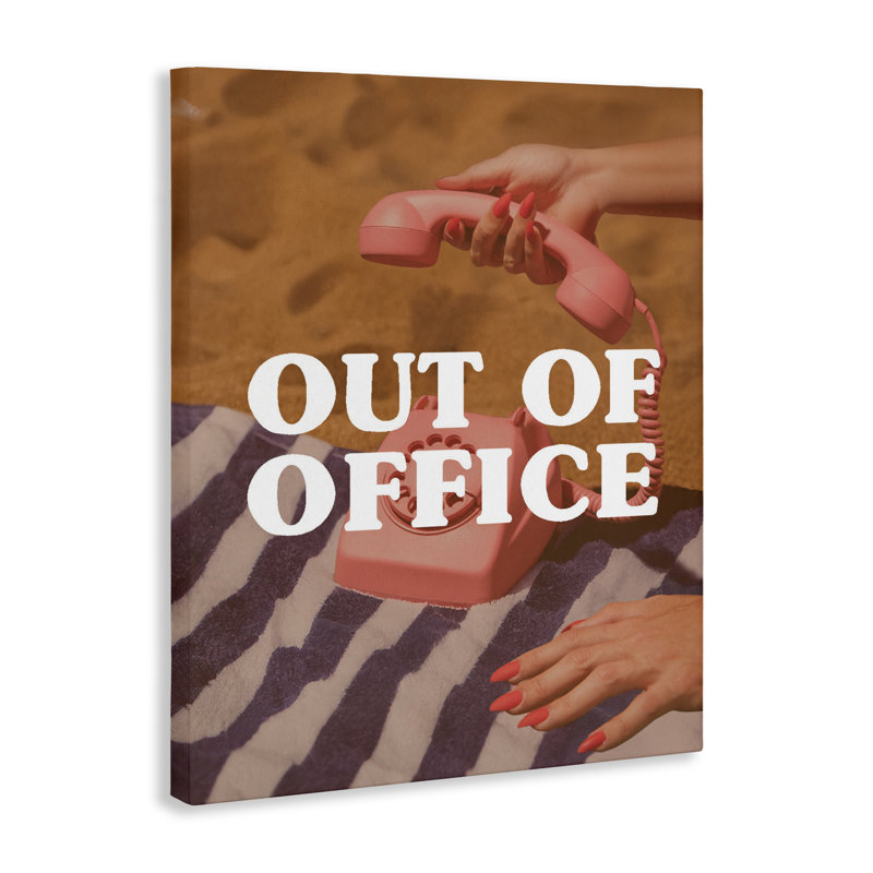 Toile de téléphone rose «Out of office», par Lil 'Rue