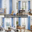 Ensemble de 2 rideaux transparents dégradés pour décor de chambre Diyon-392777700-392777703