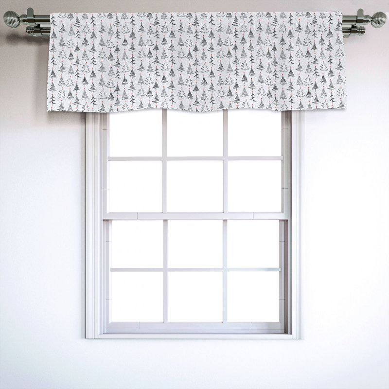 Sateen Floral Ruffled Window Valance