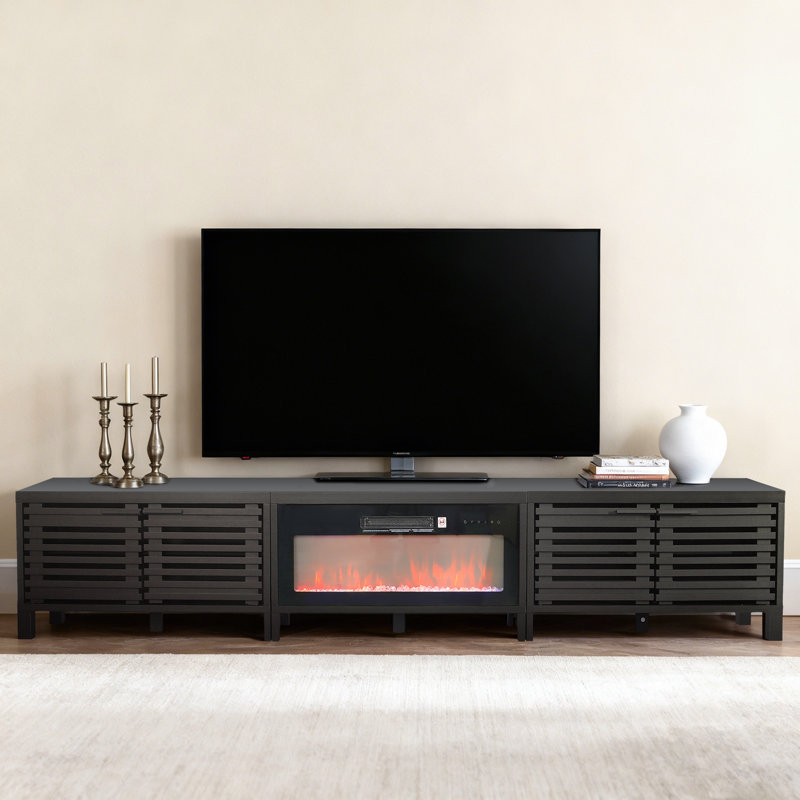 TV Stand for TVs up to 88" with Fireplace Included, Yes