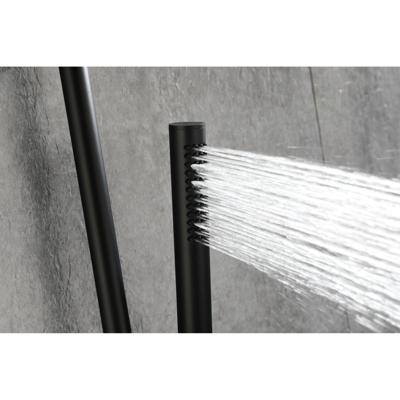 Handheld Shower With 28-Inch Slide Bar And Stainless Steel In Black Matte Convenient Height Adjustment Hose