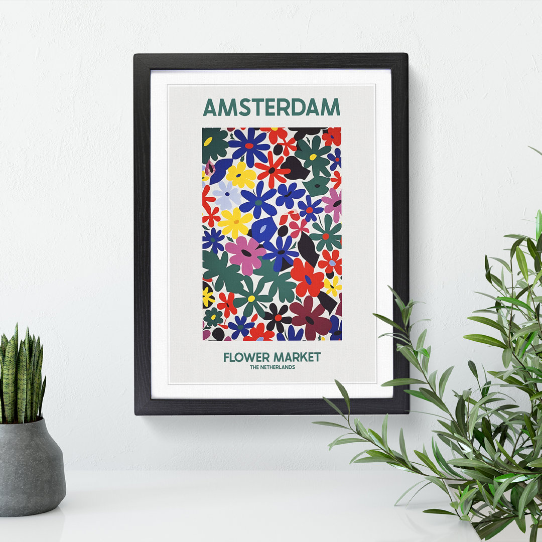 Amsterdam Flower Market Exhibition 8 - Single Picture Frame Print on Wood