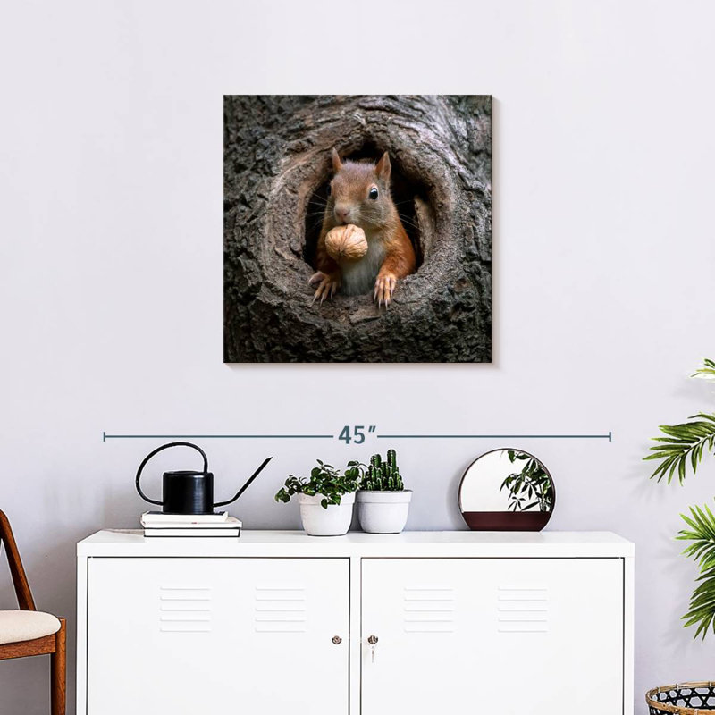 Crowle Squirrel In A Tree Hole, 24" H x 24" W