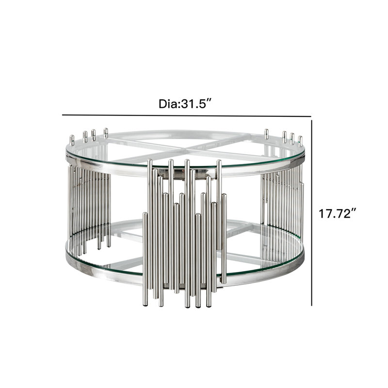 Table basse en acier inoxydable 201