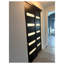 Portes coulissantes de placard 84 x 96 avec quincaillerie Quadro 4113 Noir mat avec verre opaque dépoli, rails robustes, moulures, ensemble de garnitures, portes de placard de chambre à coucher en bois massif léger pour cuisine-87389582