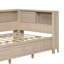 Lit de jour simple en bois avec tablettes de rangement et 3 tiroirs, lait blanc antique-391724591