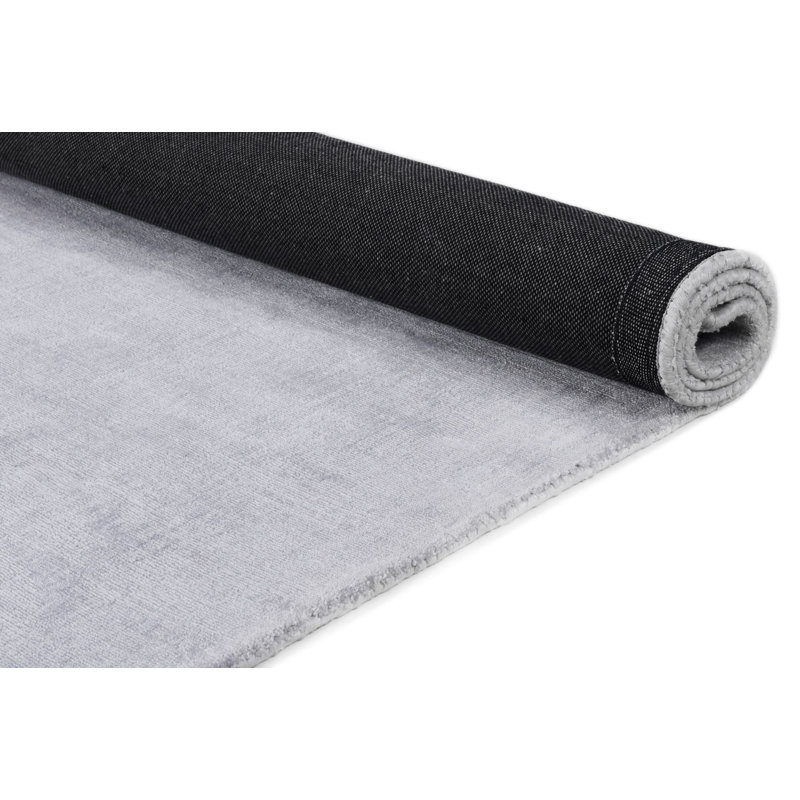Shine Hand Loomed Silver Indoor Rug, Rectangular 85 x 155cm