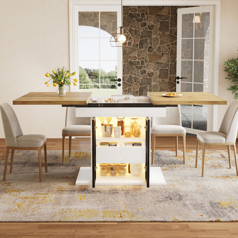Metal Base Dining Table, White