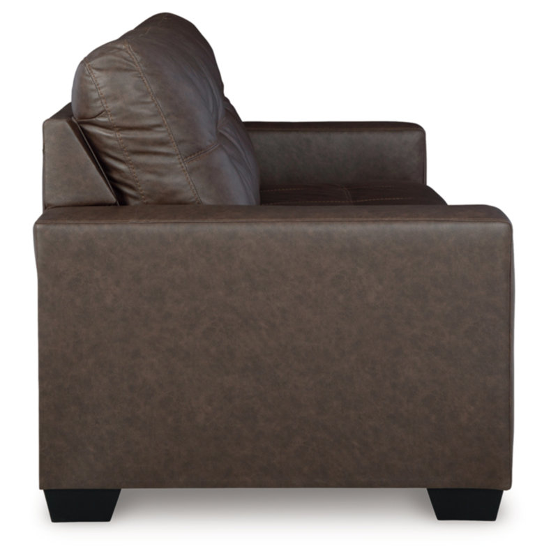 Umber Faux Leather Memory Foam Sectional Sleeper with Removable Cushions