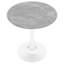 Table basse ronde avec plateau en marbre gris ardoise et blanc de 27,6 po, base Mid-Century, 4 sièges
