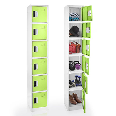 72" Steel 6-Tier Storage Locker with Digital Lock