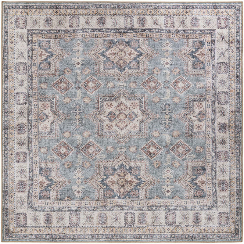 Tapis vert doux Aucun, Carré 7 pi 10 po