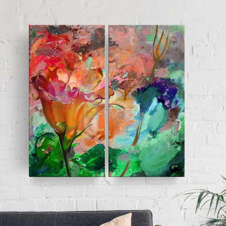 Ready2hangart 'Painted Petals LV' Painting Print on Wrapped Canvas