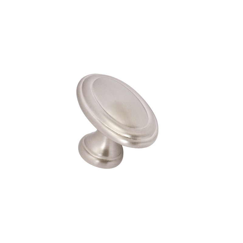 1" Length Oval Knob, Satin Nickel