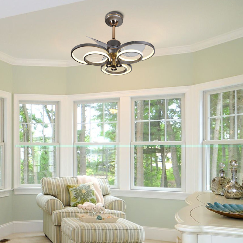 Led Ceiling Fan Black Ceiling Fan With Light Modern Ceiling Fan Fandeliers with Lights and Remote
