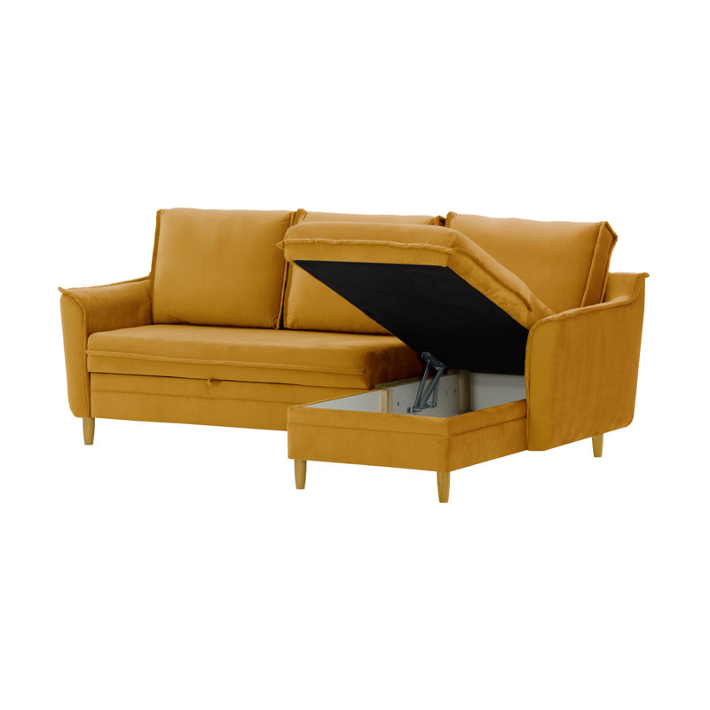 Benny 4 Seater Sofa Bed, Reversible, Mustard Yellow
