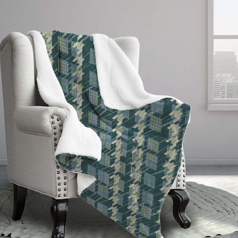 Green Tones Flannel Comforter, Daybed Comforter