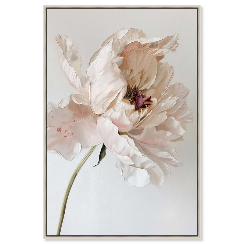 Art floral sur toile à profil floral, H 55 po x l 37 po, Cadre argenté