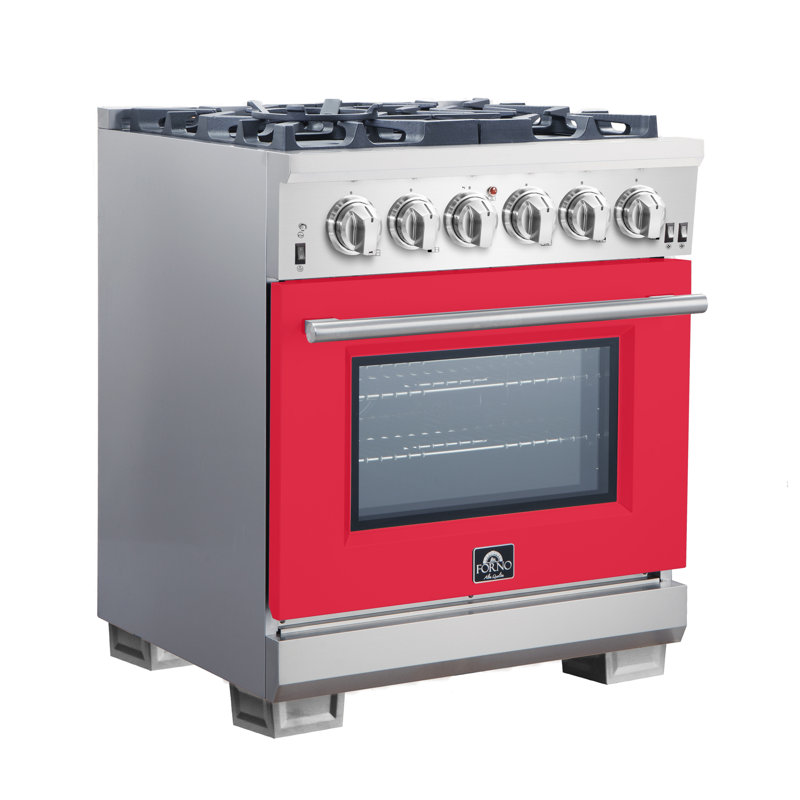 Capriasca 30" 4.32 cu. ft. Freestanding Gas Range, Red