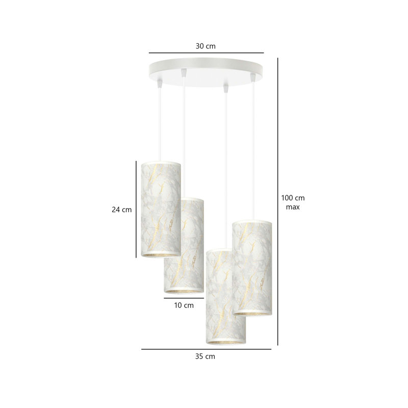 Sutter 4 - Light Cluster Pendant, White