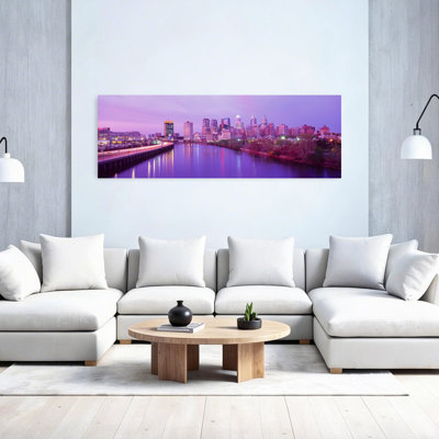 Twilight Philadelphia Pa Usa Abstract Modern City Landscape Wall Art
