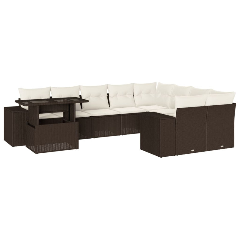 Vidaxl Garden Sofa Set Brown, Cream White