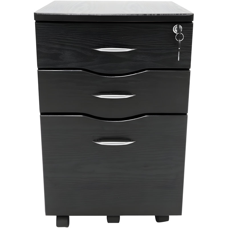 Mobile Storage Cabinet With Locking Drawers And File Compartment