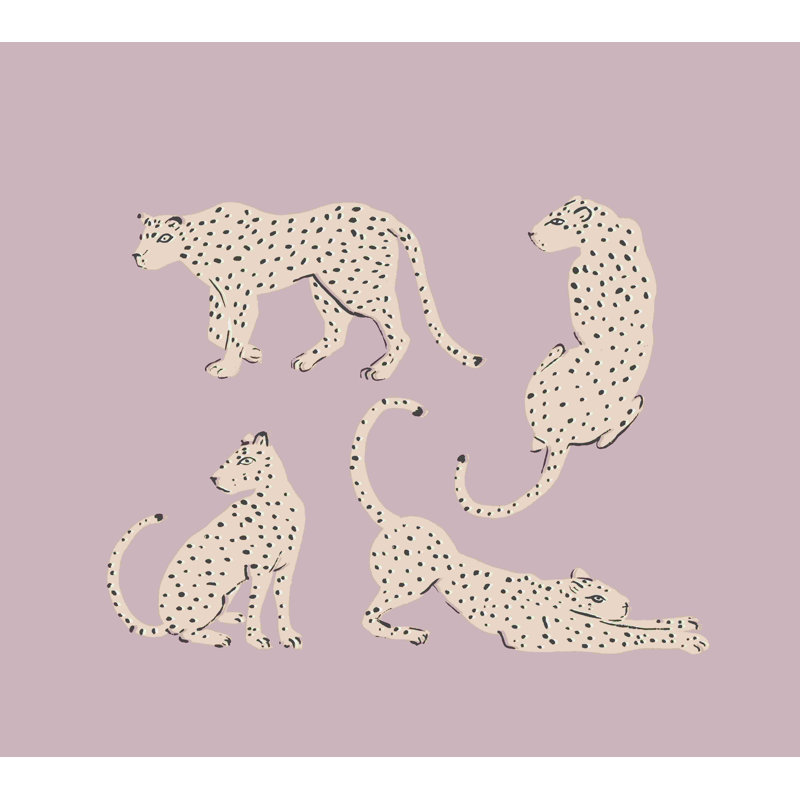 «Leopard Block Party Pink», impression sur toile tendue, H 8 po x l 12 po, Non, Toile tendue
