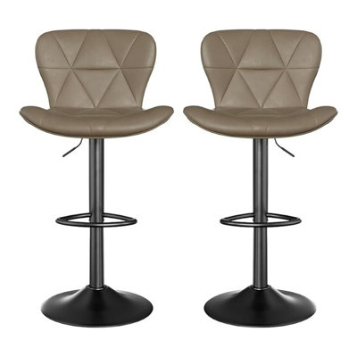 Îlot de cuisine à hauteur de comptoir à hauteur de comptoir pour bar moderne en similicuir pivotant et ajustable pour l'extérieur moderne (ensemble de 2)