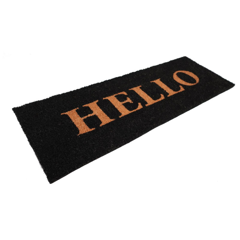 Block Hello Doormat Black/Natural 12" x 24", 12" W x 36" L