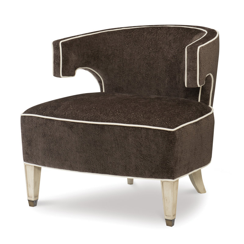 Chaise Laurel, Bisque, Mélange de polyester acajou Margaret
