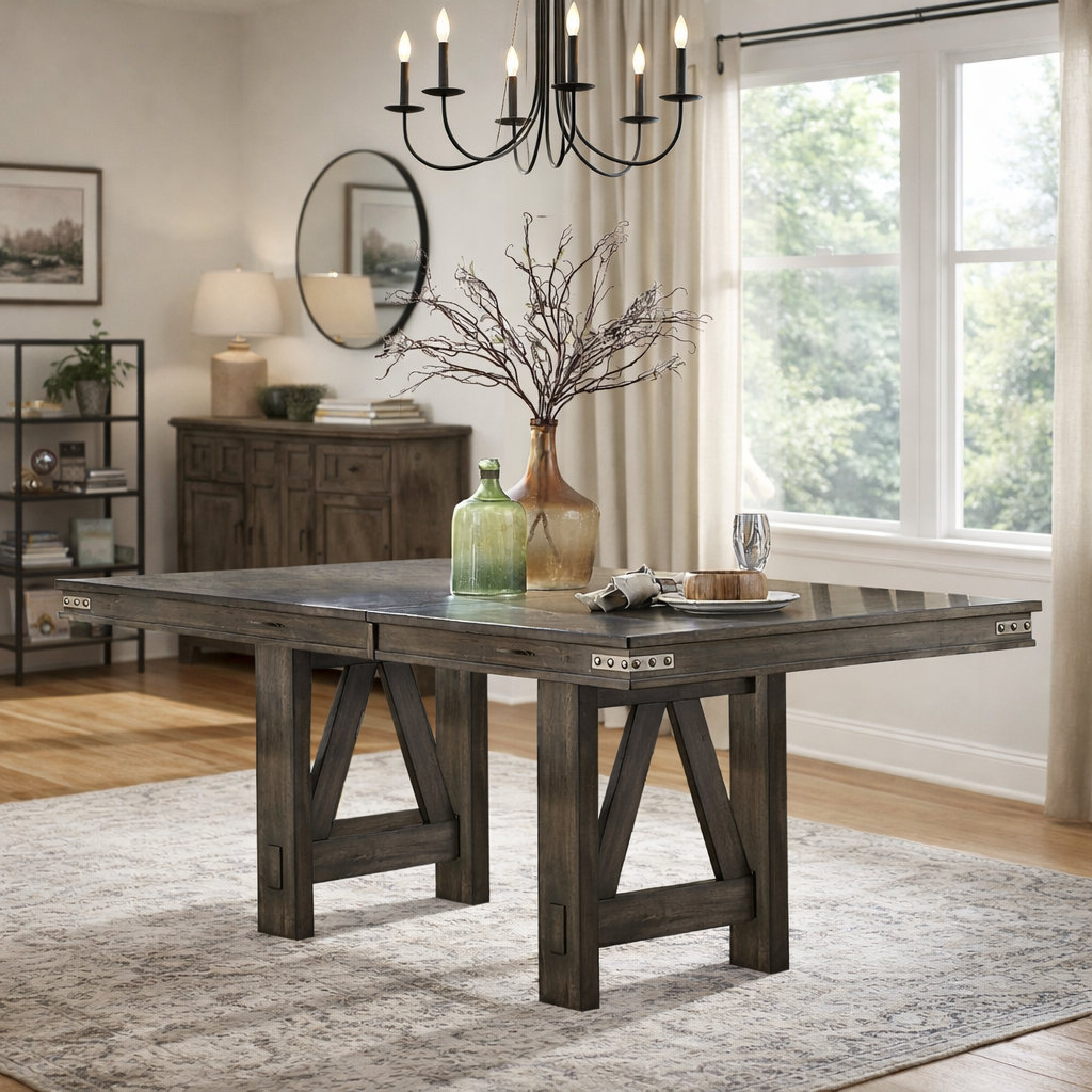 Saby Extendable Solid Wood Dining Table Gracie Oaks