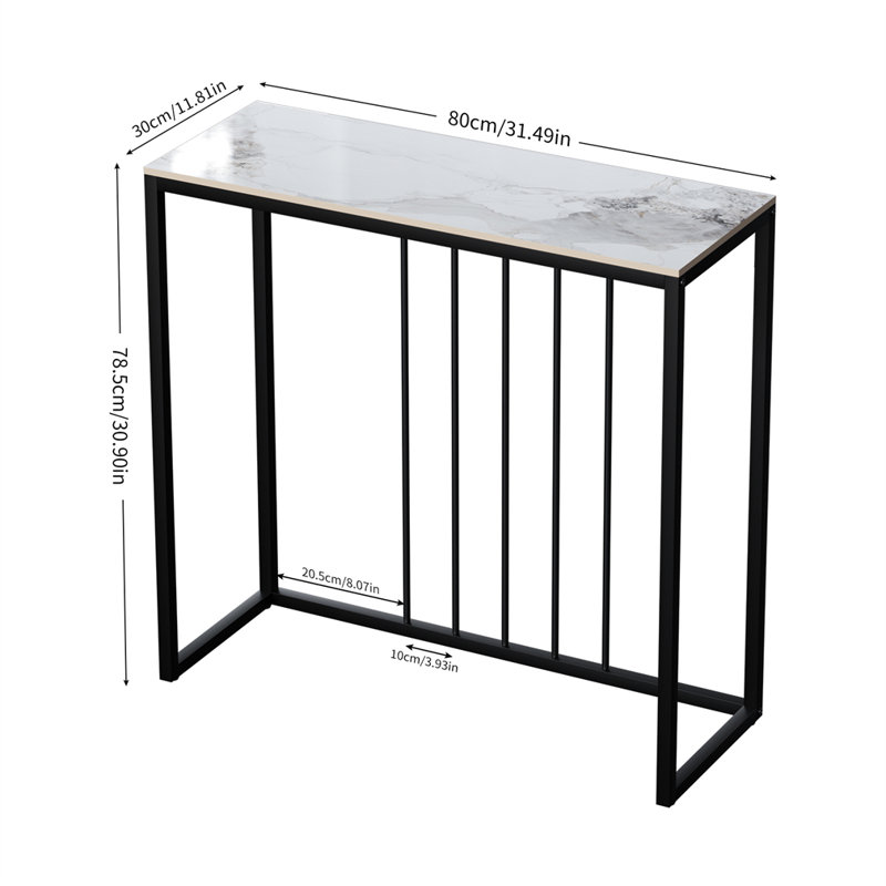 High-End Marble Console Table Modern Sofa Side Table For Entryway, Emerald